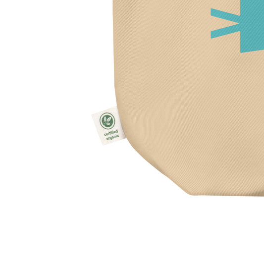 Cool Travel Gift Organic Tote Bag - Viking Blue • LAS Las Vegas • YHM Designs - Image 02
