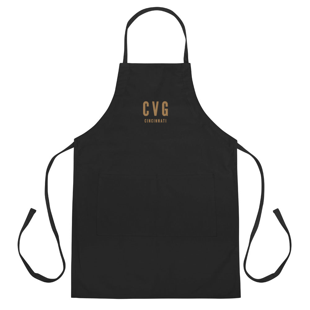 City Embroidered Apron - Old Gold • CVG Cincinnati • YHM Designs - Image 11