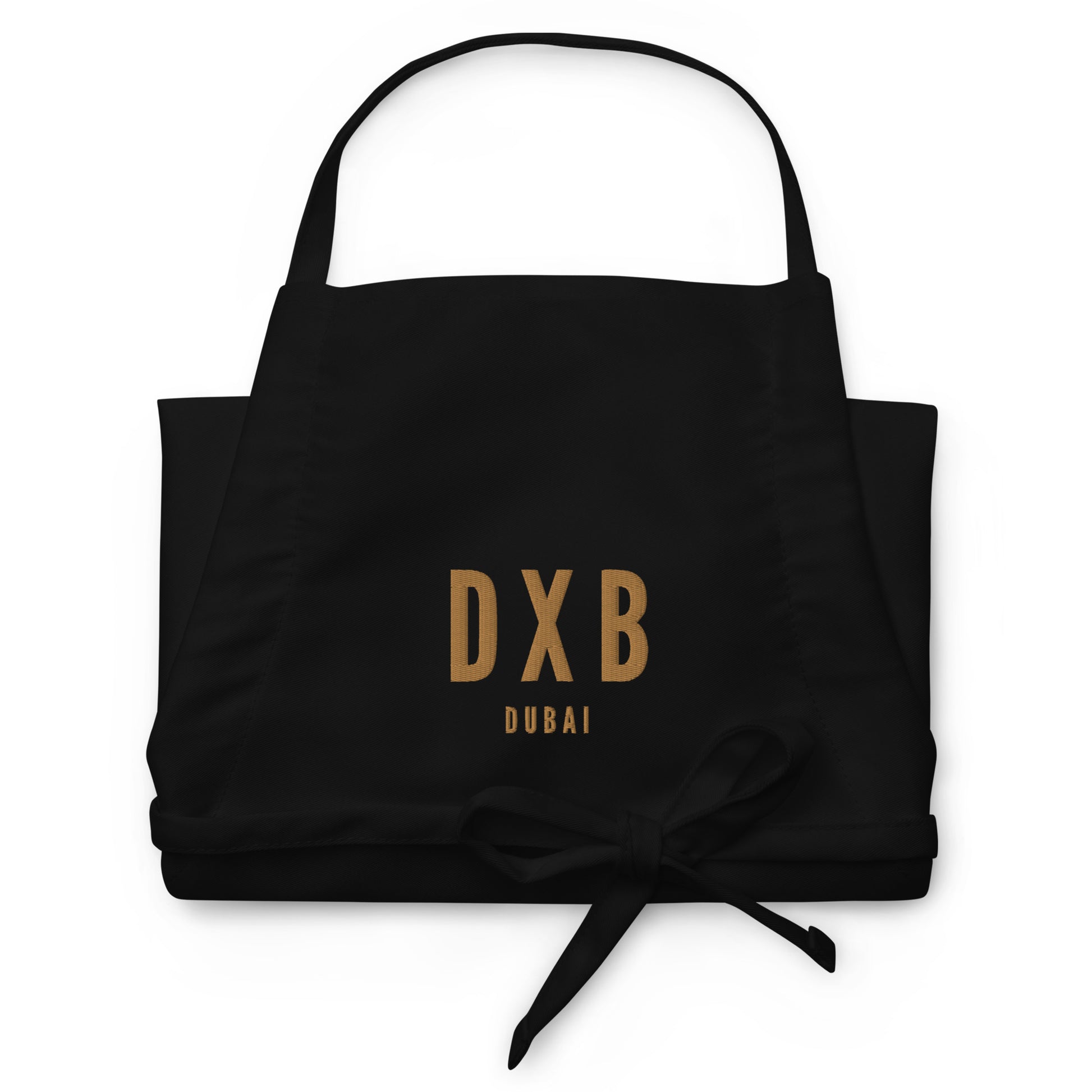 City Embroidered Apron - Old Gold • DXB Dubai • YHM Designs - Image 08