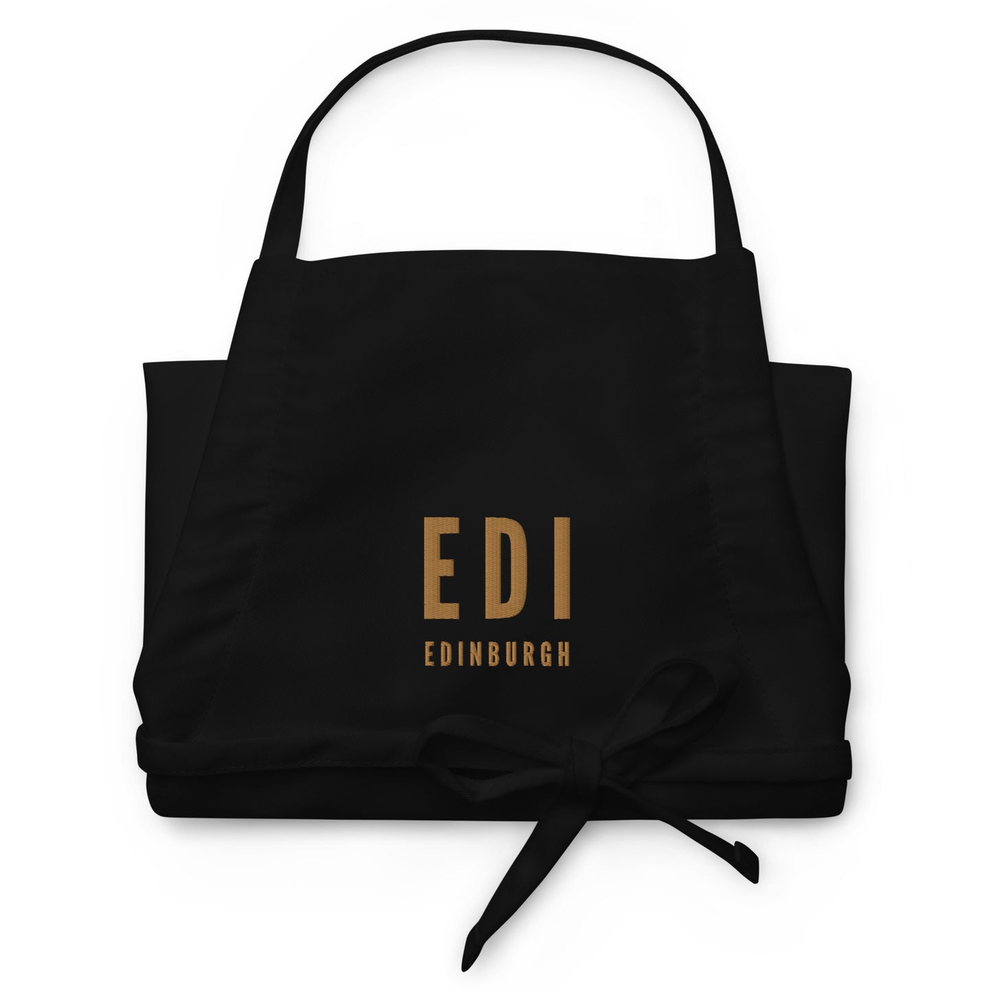 City Embroidered Apron - Old Gold • EDI Edinburgh • YHM Designs - Image 03