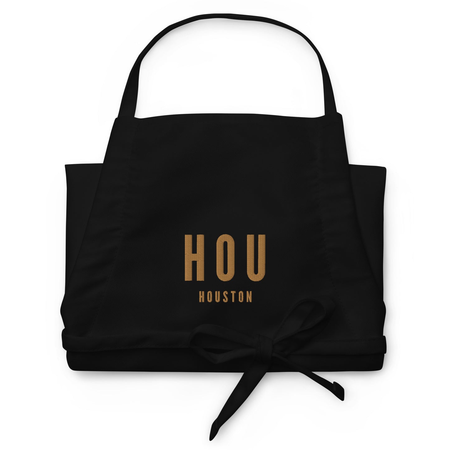 City Embroidered Apron - Old Gold • HOU Houston • YHM Designs - Image 03