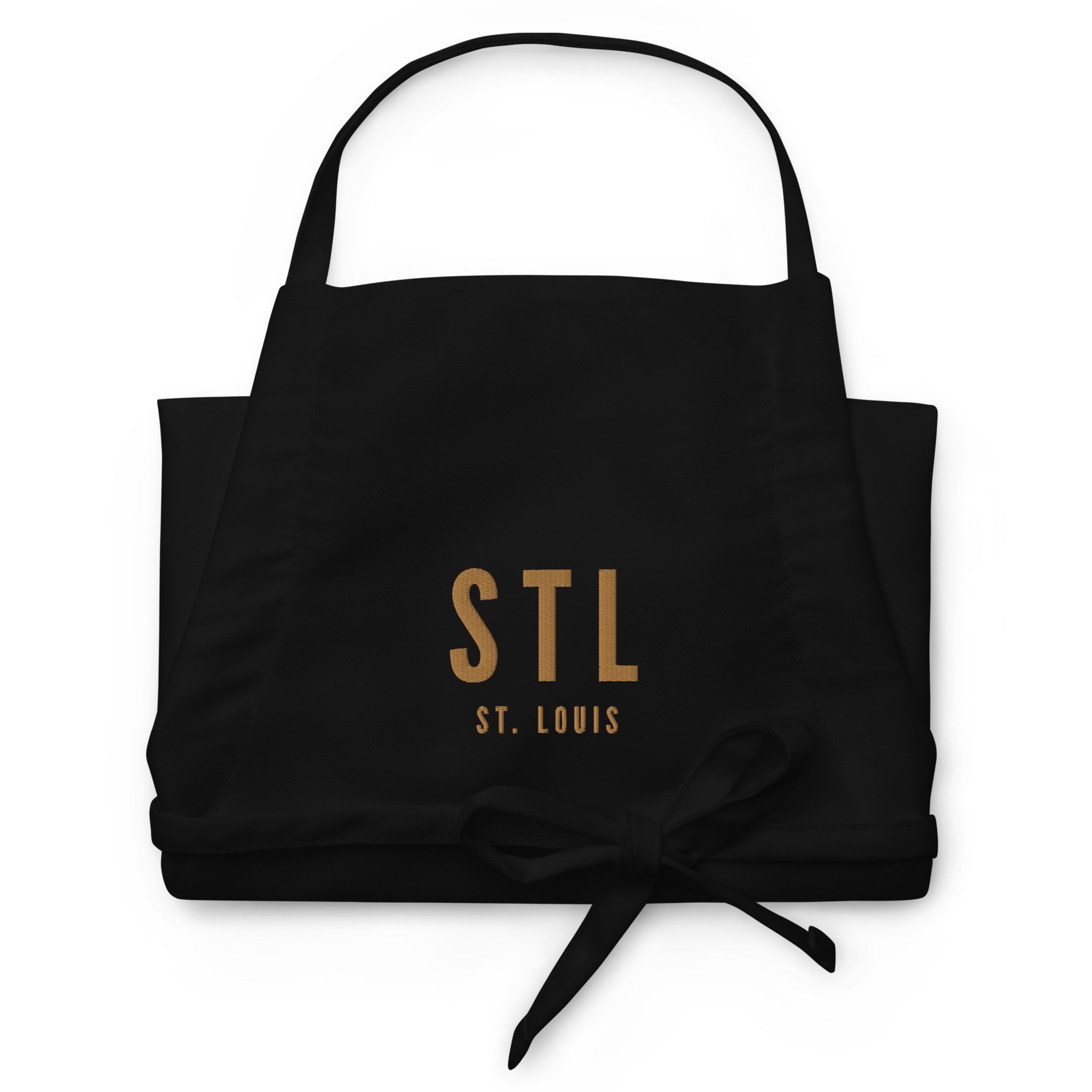 City Embroidered Apron - Old Gold • STL St. Louis • YHM Designs - Image 03