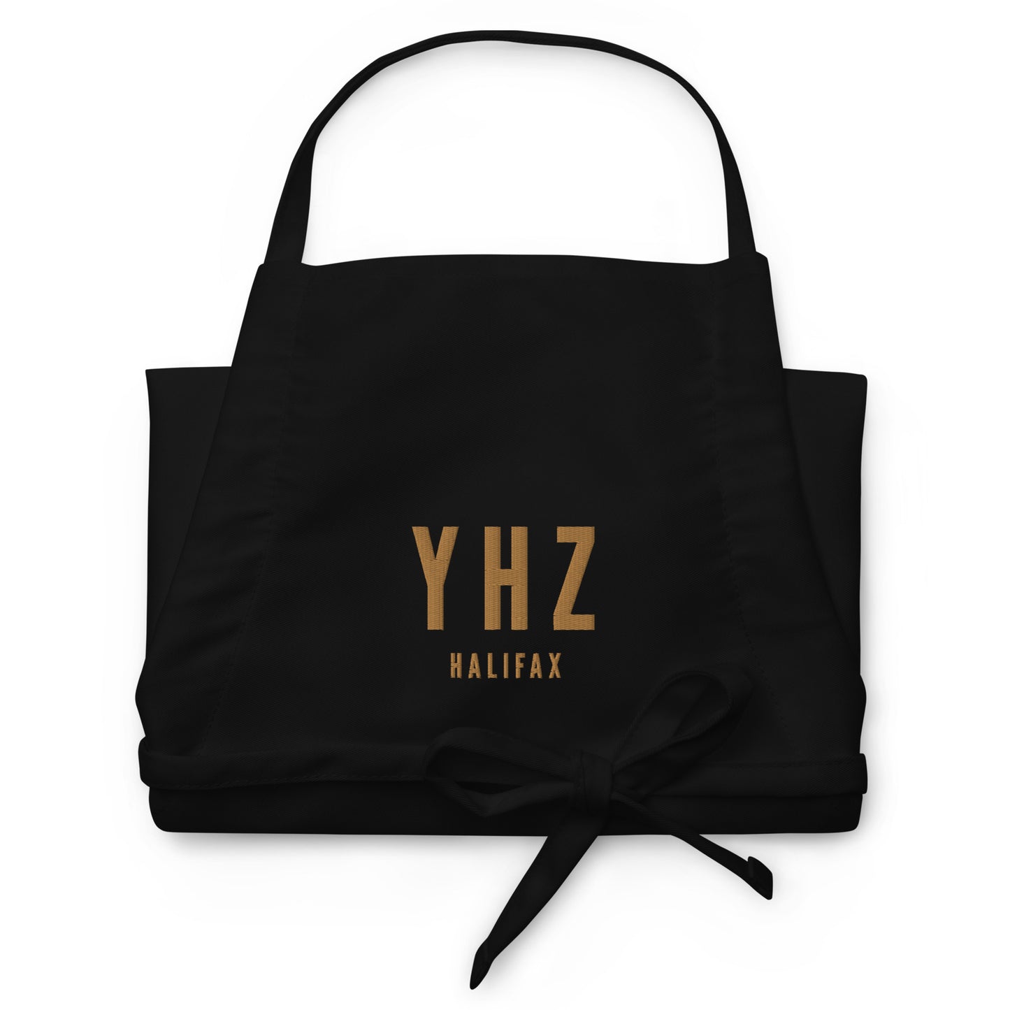 City Embroidered Apron - Old Gold • YHZ Halifax • YHM Designs - Image 03