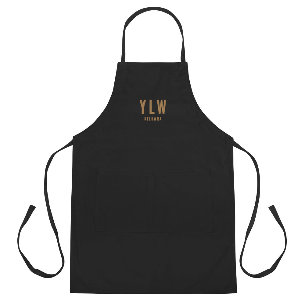 City Embroidered Apron - Old Gold • YLW Kelowna • YHM Designs - Image 11