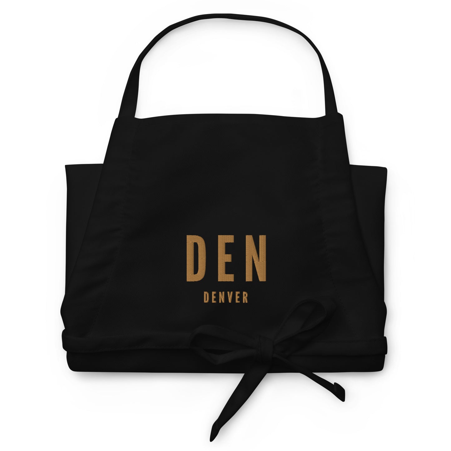 City Embroidered Apron - Old Gold • DEN Denver • YHM Designs - Image 03