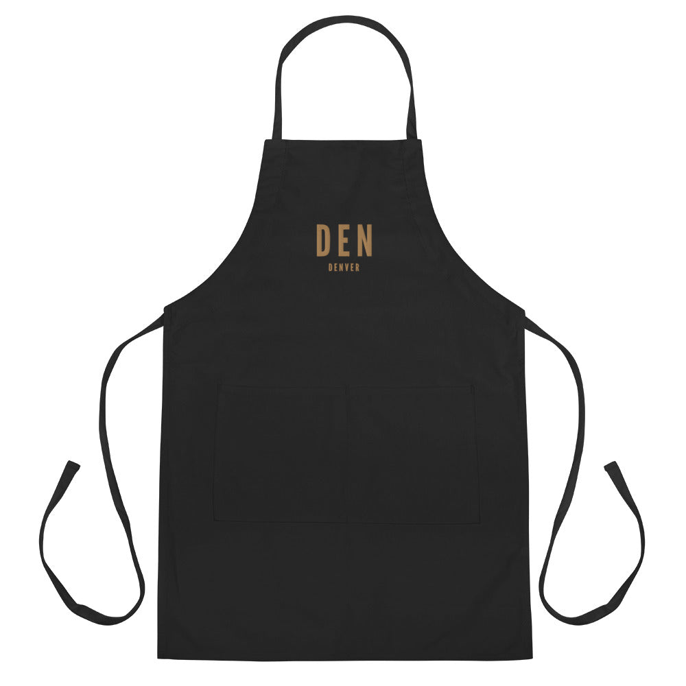 City Embroidered Apron - Old Gold • DEN Denver • YHM Designs - Image 11