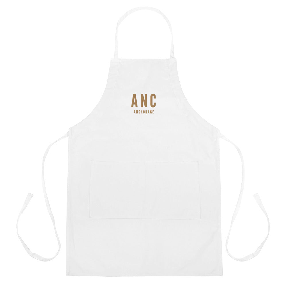 City Embroidered Apron - Old Gold • ANC Anchorage • YHM Designs - Image 01