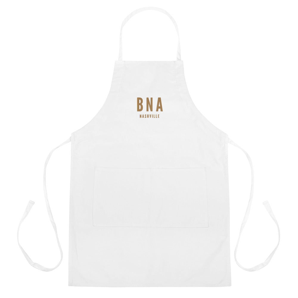 City Embroidered Apron - Old Gold • BNA Nashville • YHM Designs - Image 01