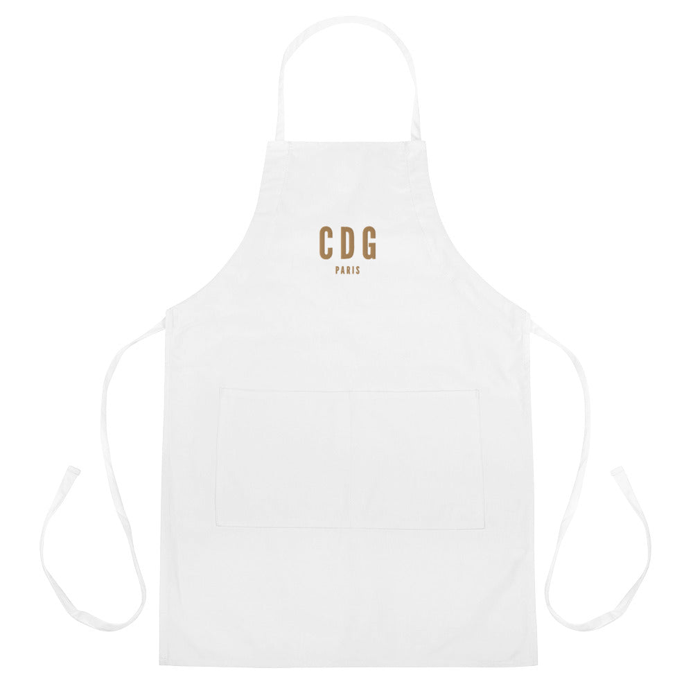 City Embroidered Apron - Old Gold • CDG Paris • YHM Designs - Image 01