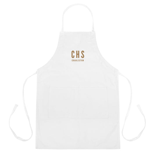 City Embroidered Apron - Old Gold • CHS Charleston • YHM Designs - Image 01