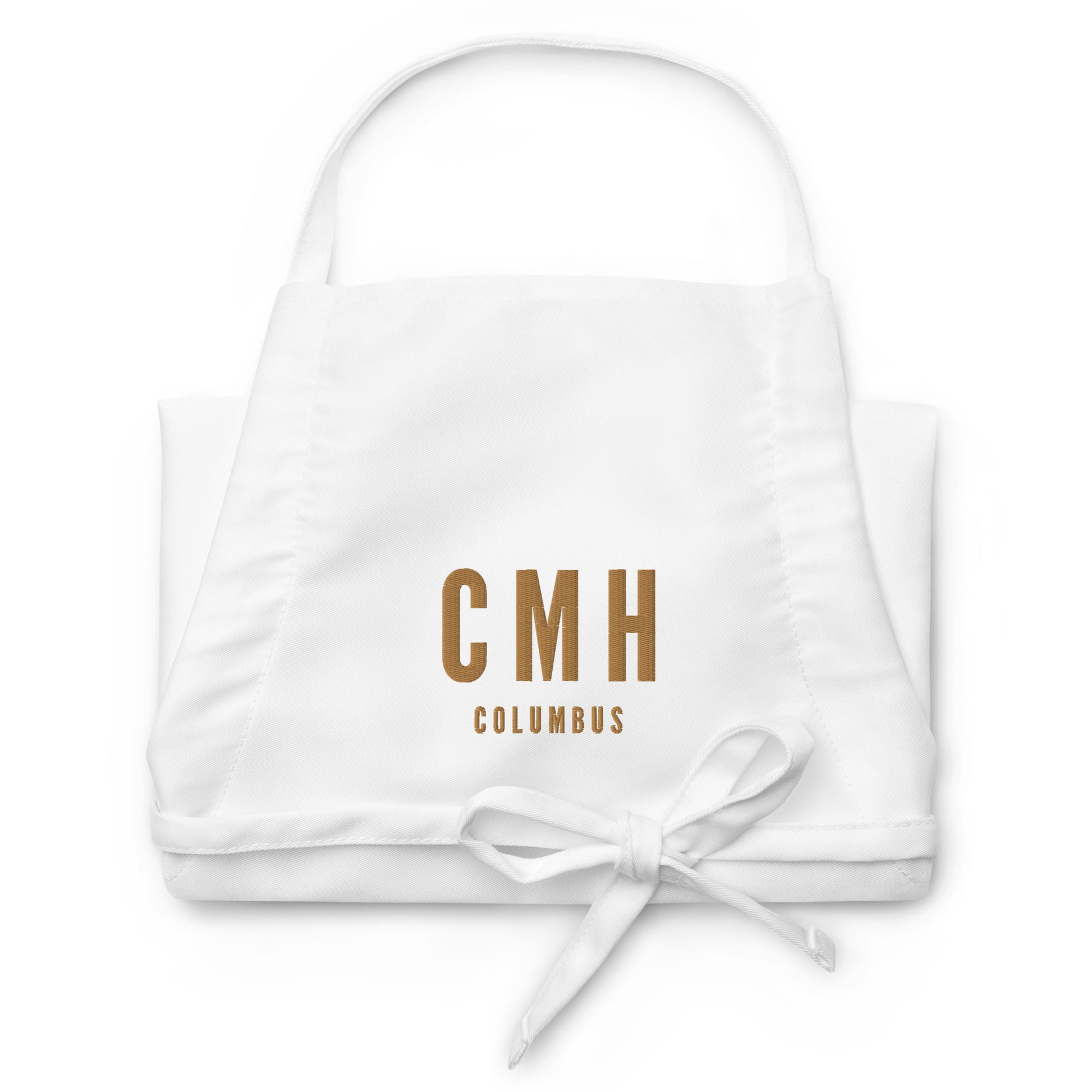 City Embroidered Apron - Old Gold • CMH Columbus • YHM Designs - Image 03