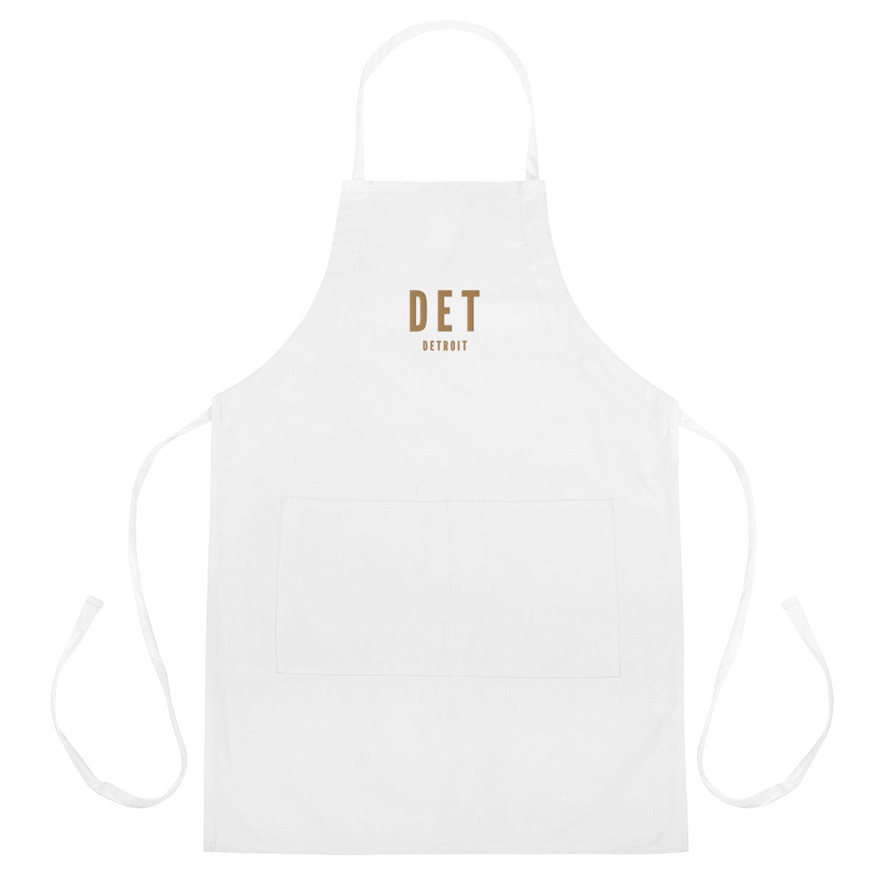 City Embroidered Apron - Old Gold • DET Detroit • YHM Designs - Image 01