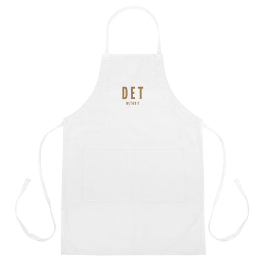 City Embroidered Apron - Old Gold • DET Detroit • YHM Designs - Image 01