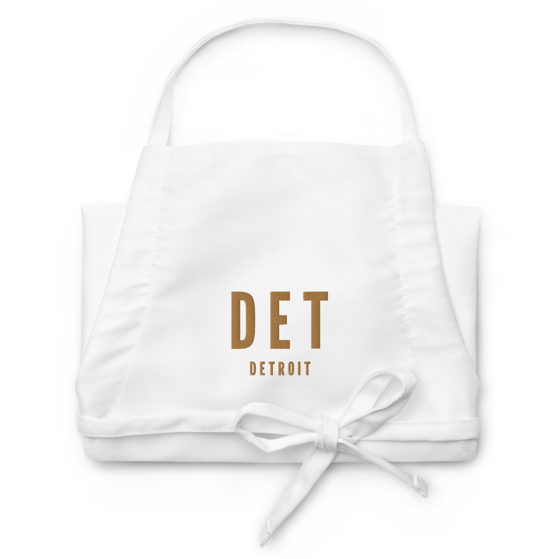 City Embroidered Apron - Old Gold • DET Detroit • YHM Designs - Image 07