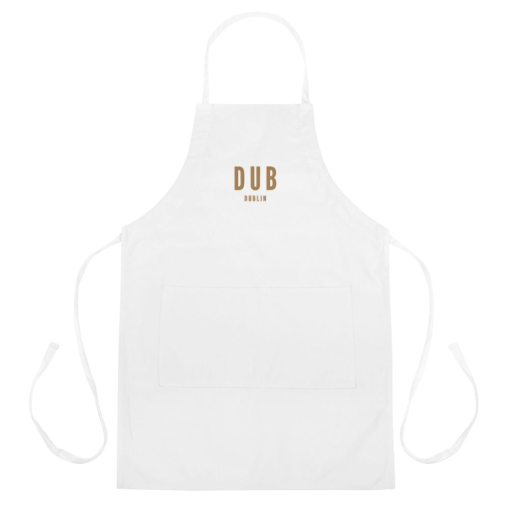 City Embroidered Apron - Old Gold • DUB Dublin • YHM Designs - Image 01