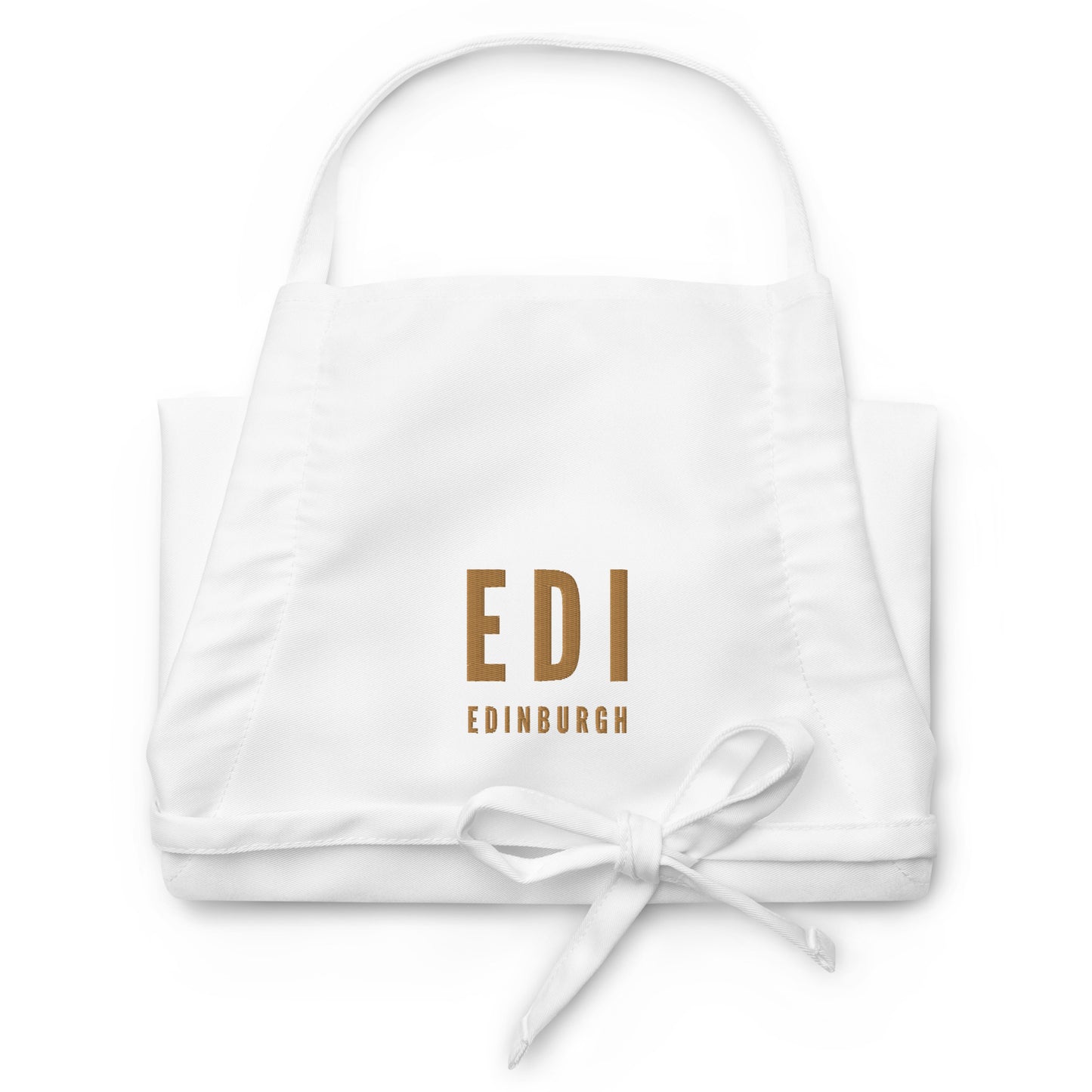 City Embroidered Apron - Old Gold • EDI Edinburgh • YHM Designs - Image 07