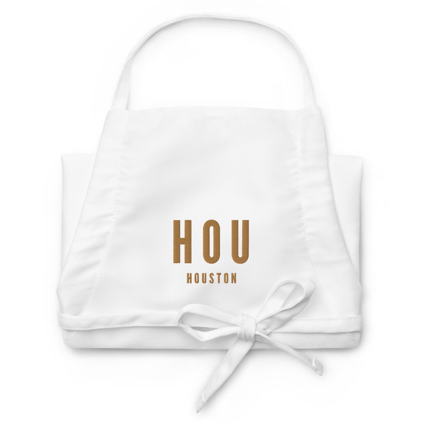 City Embroidered Apron - Old Gold • HOU Houston • YHM Designs - Image 07