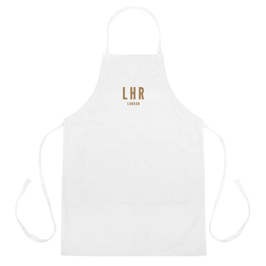 City Embroidered Apron - Old Gold • LHR London • YHM Designs - Image 01