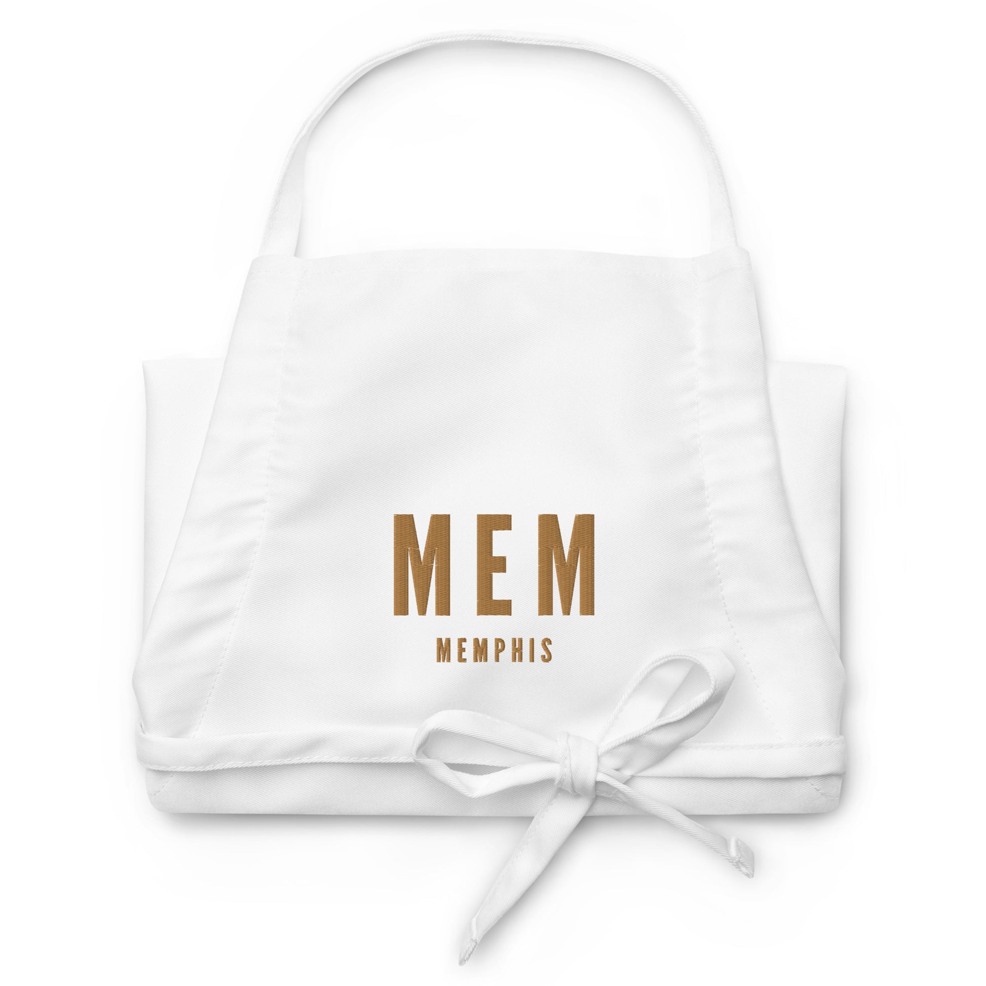 City Embroidered Apron - Old Gold • MEM Memphis • YHM Designs - Image 07