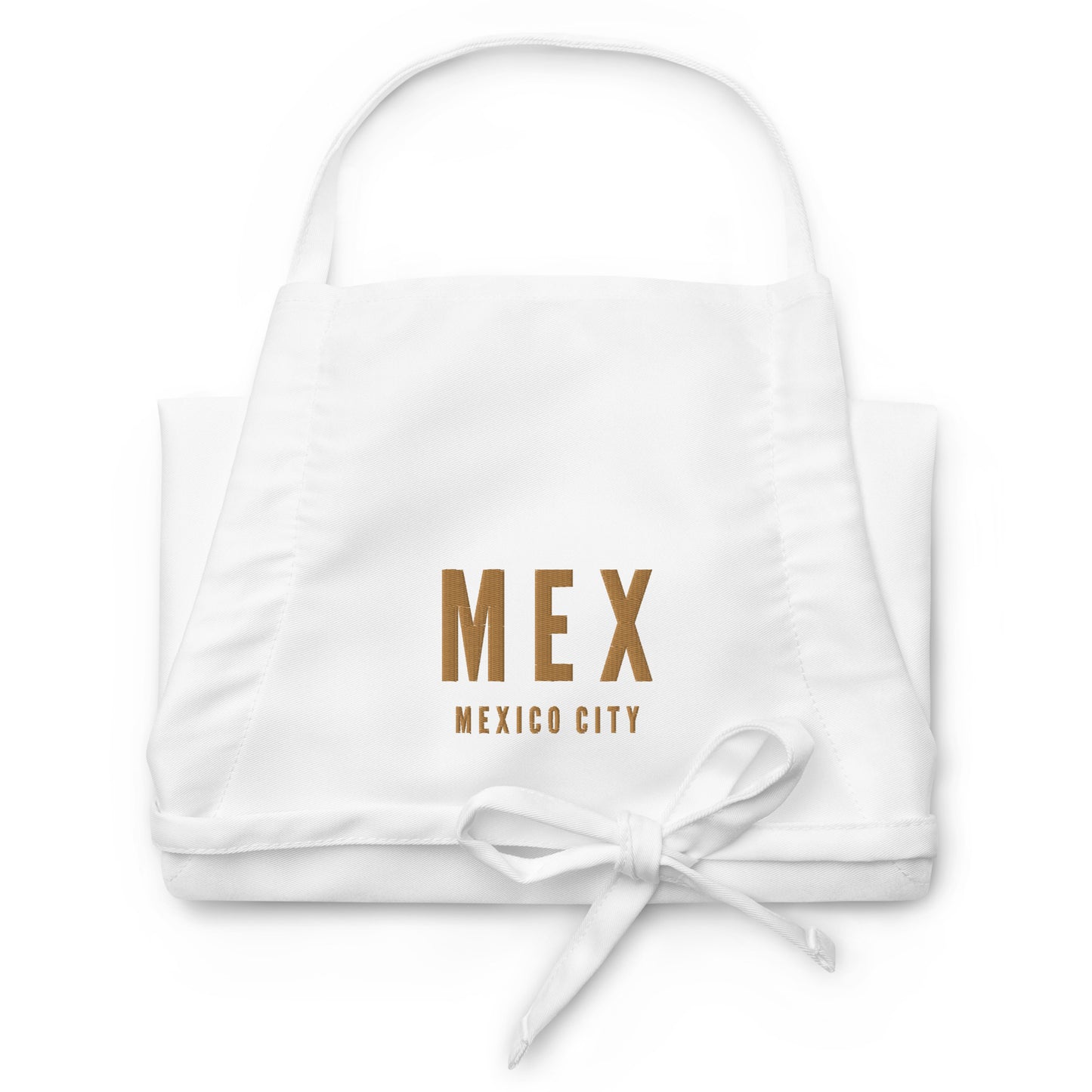 City Embroidered Apron - Old Gold • MEX Mexico City • YHM Designs - Image 07