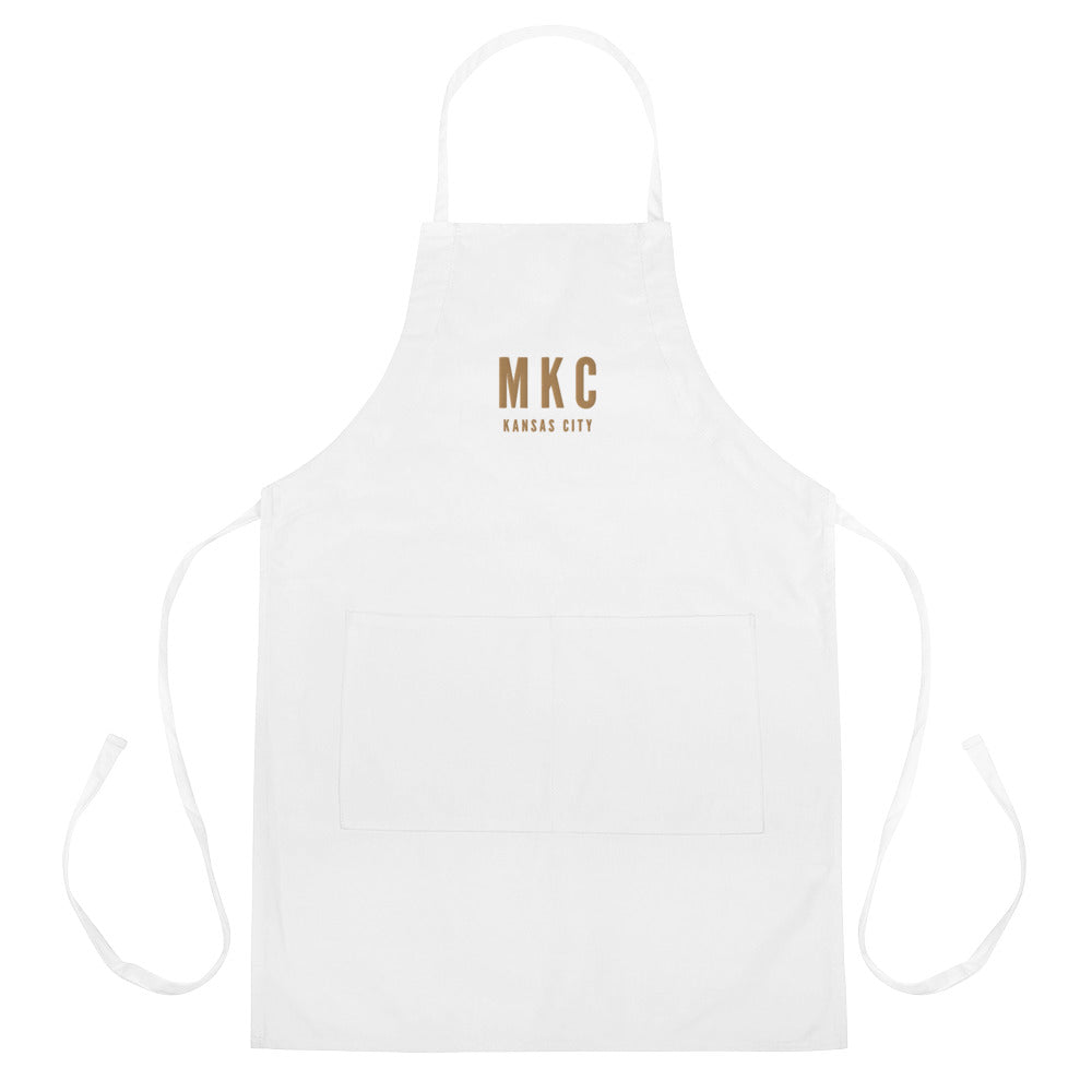 City Embroidered Apron - Old Gold • MKC Kansas City • YHM Designs - Image 01