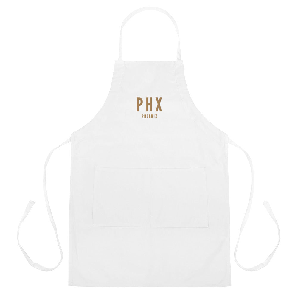 City Embroidered Apron - Old Gold • PHX Phoenix • YHM Designs - Image 01