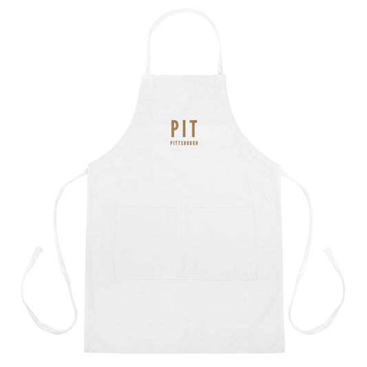 City Embroidered Apron - Old Gold • PIT Pittsburgh • YHM Designs - Image 01