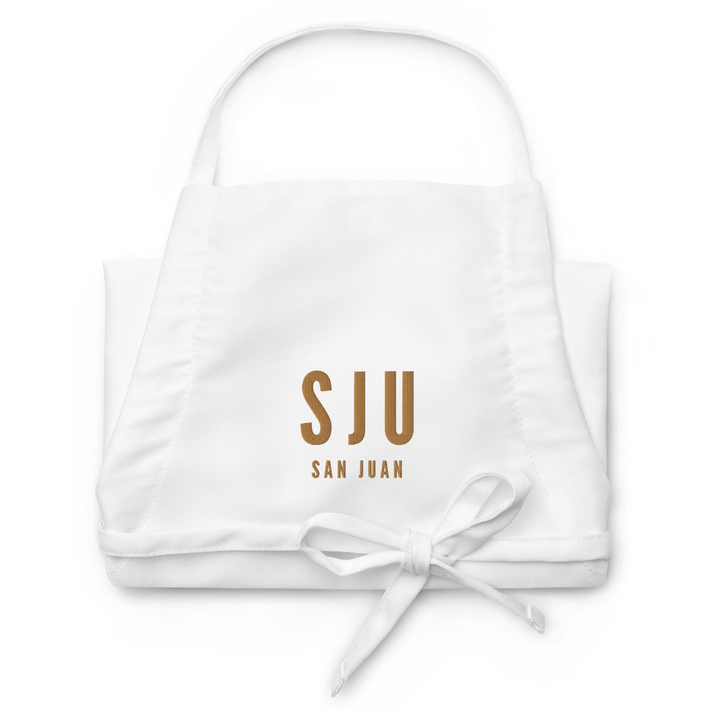 City Embroidered Apron - Old Gold • SJU San Juan • YHM Designs - Image 07