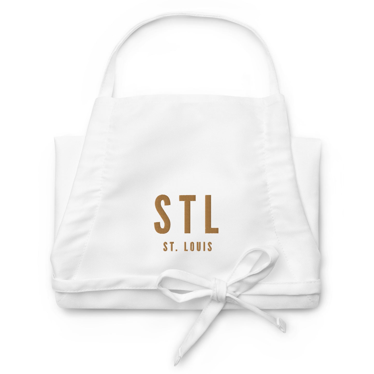City Embroidered Apron - Old Gold • STL St. Louis • YHM Designs - Image 07