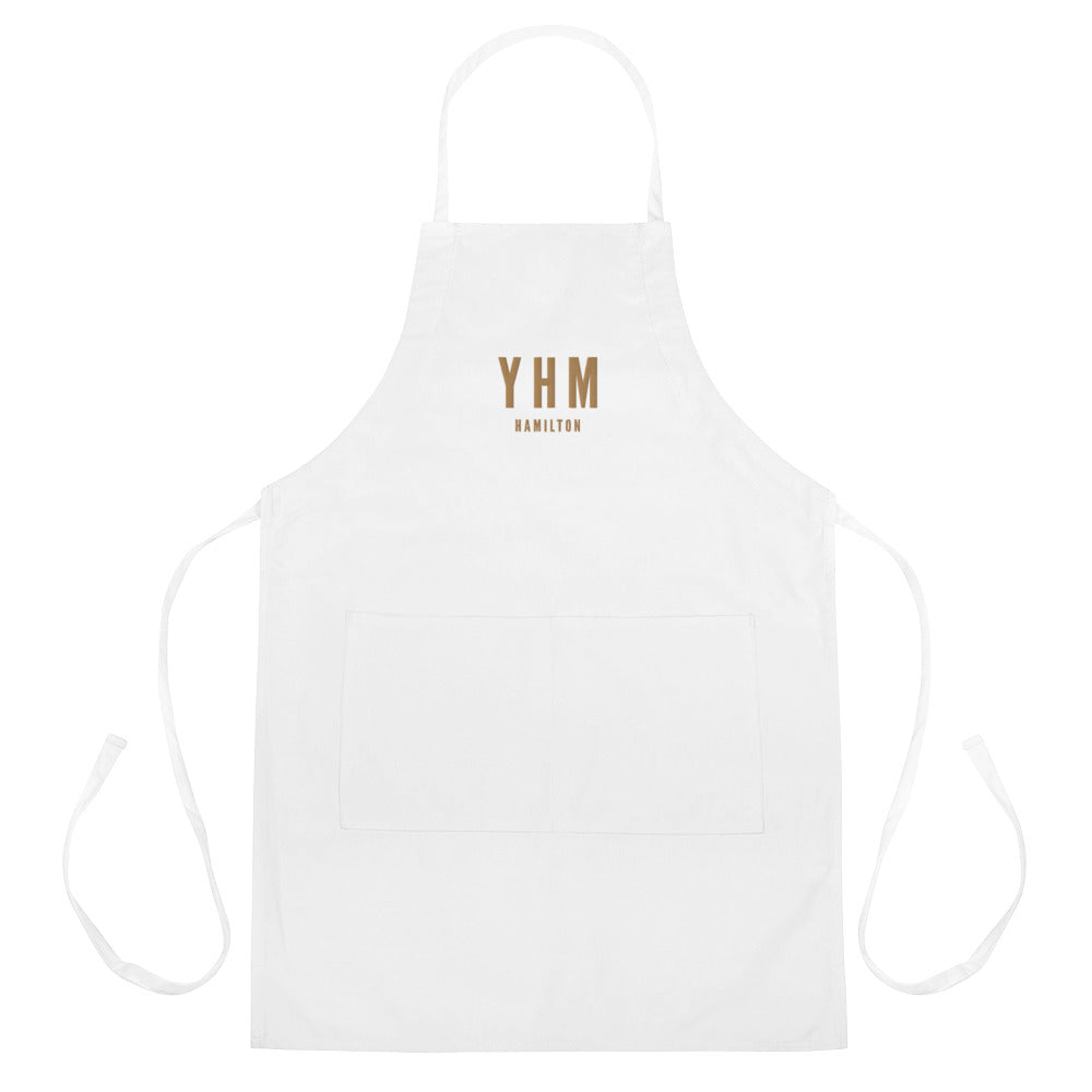 City Embroidered Apron - Old Gold • YHM Hamilton • YHM Designs - Image 01