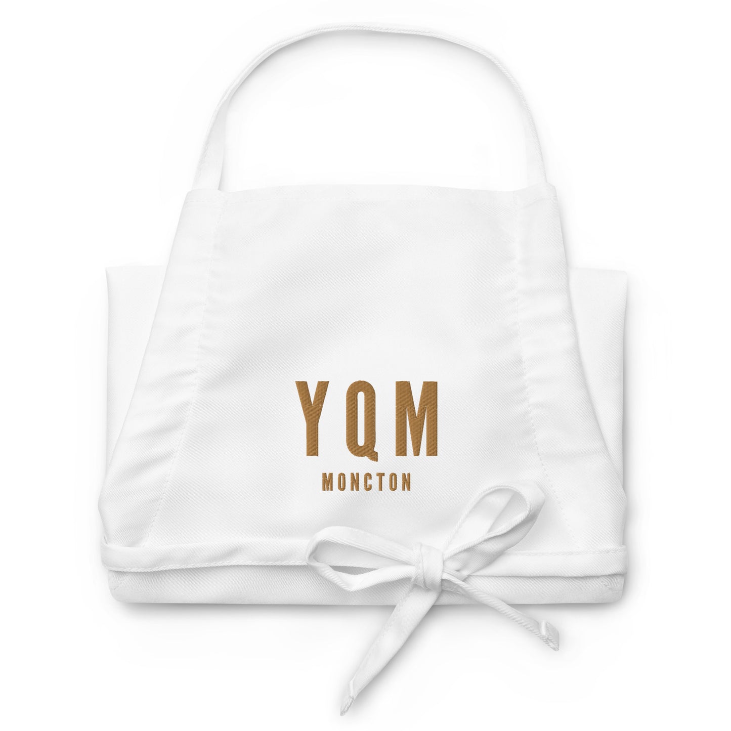 City Embroidered Apron - Old Gold • YQM Moncton • YHM Designs - Image 07