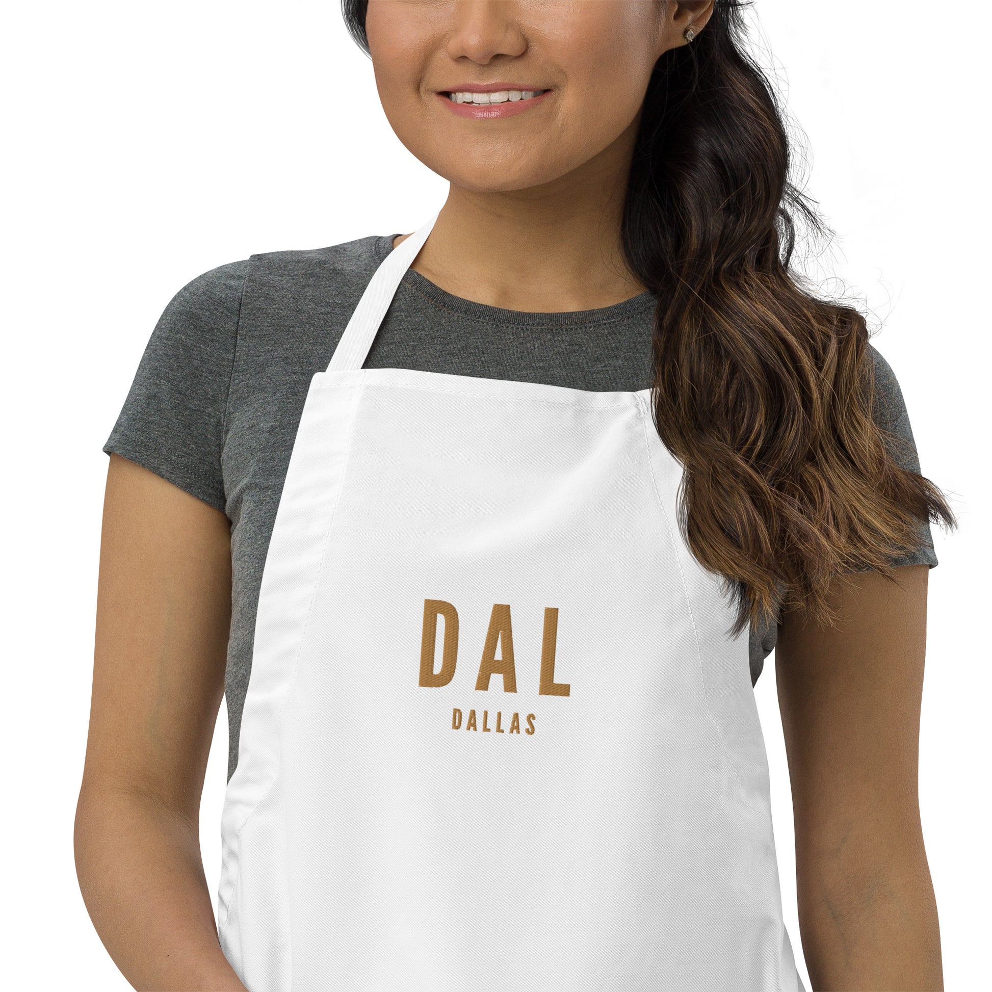 City Embroidered Apron - Old Gold • DAL Dallas • YHM Designs - Image 08