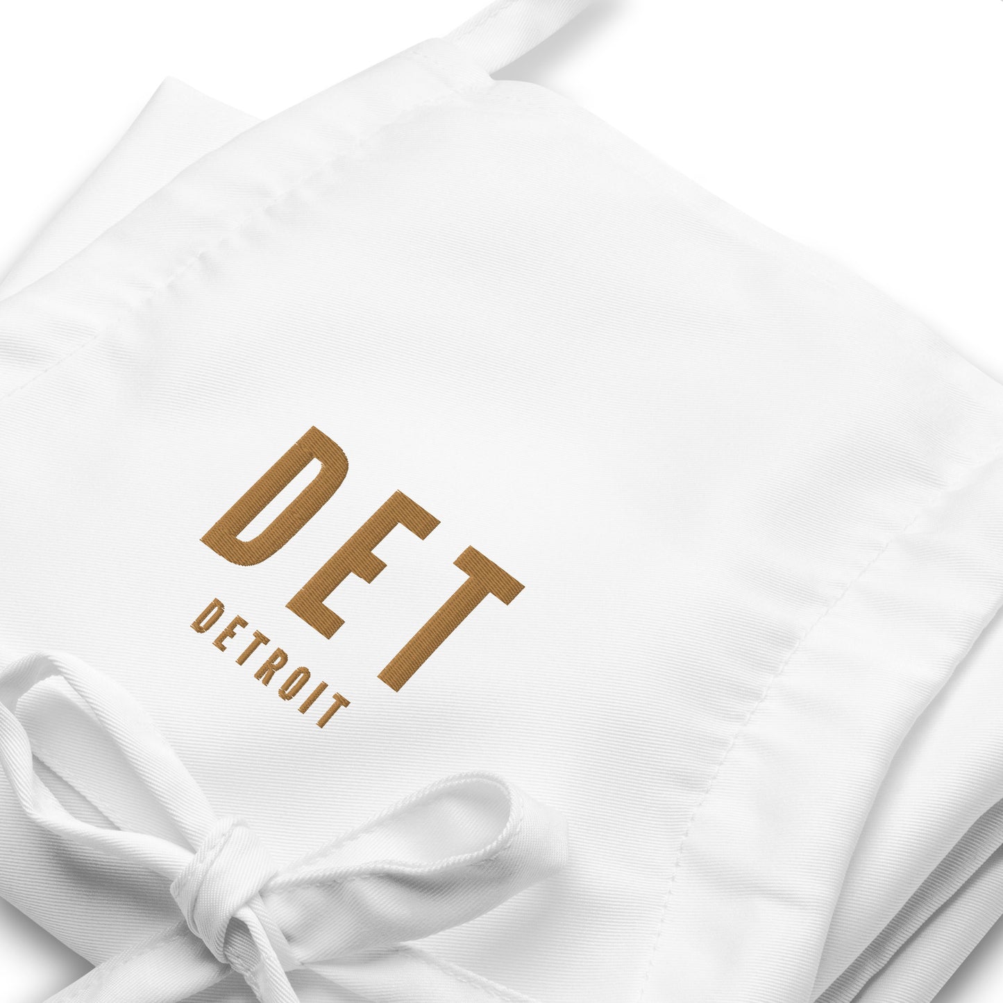 City Embroidered Apron - Old Gold • DET Detroit • YHM Designs - Image 06