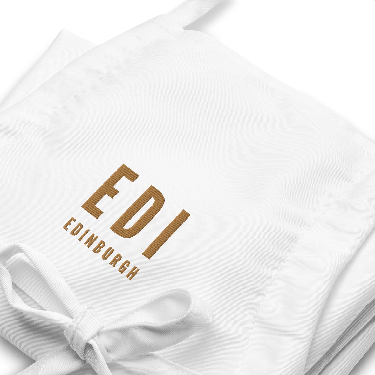 City Embroidered Apron - Old Gold • EDI Edinburgh • YHM Designs - Image 06