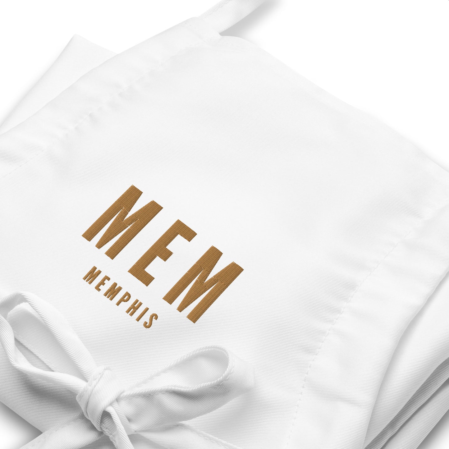 City Embroidered Apron - Old Gold • MEM Memphis • YHM Designs - Image 06