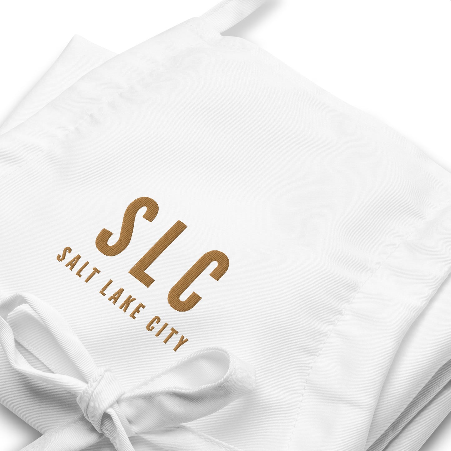 City Embroidered Apron - Old Gold • SLC Salt Lake City • YHM Designs - Image 06