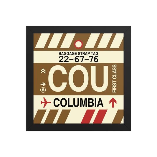 COU Columbia Framed Print • Jet Age Baggage Tag Design • YHM Designs - Image 02