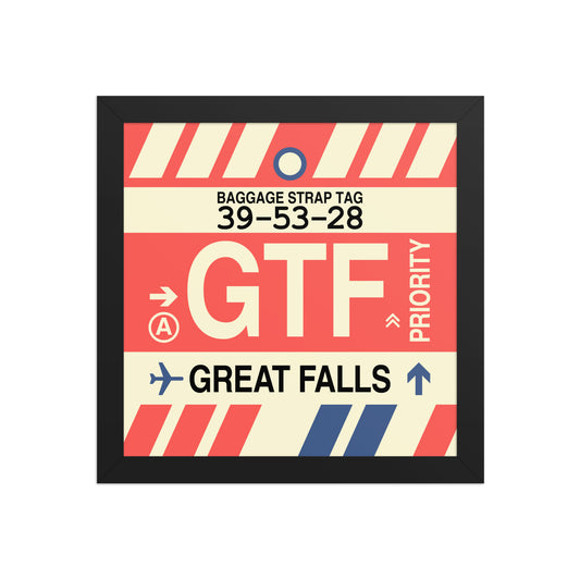GTF Great Falls Framed Print • Jet Age Baggage Tag Design • YHM Designs - Image 02