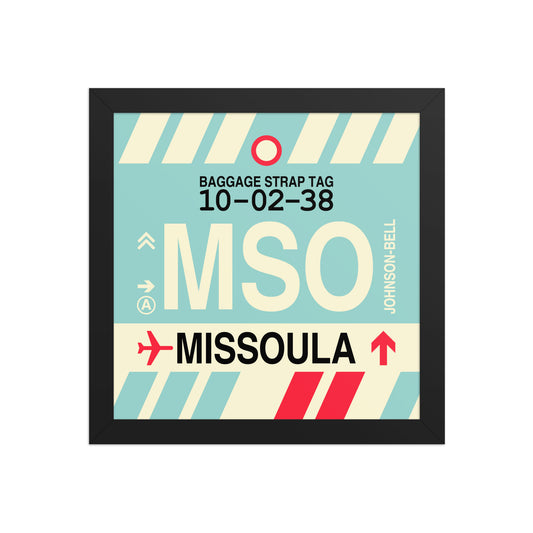 MSO Missoula Framed Print • Jet Age Baggage Tag Design • YHM Designs - Image 02