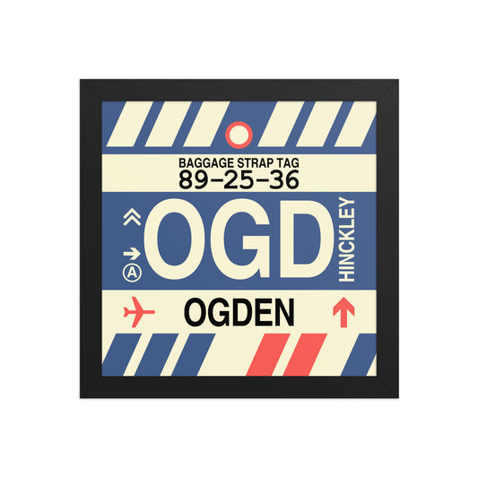 OGD Ogden Framed Print • Jet Age Baggage Tag Design • YHM Designs - Image 02