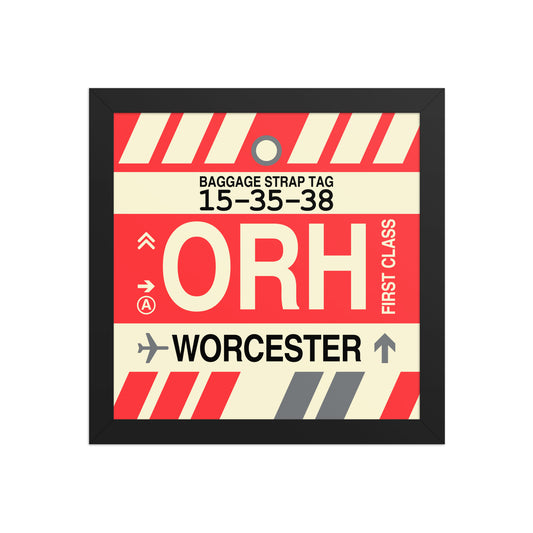 ORH Worcester Framed Print • Jet Age Baggage Tag Design • YHM Designs - Image 02