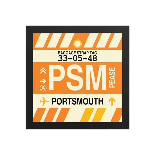 PSM Portsmouth Framed Print • Jet Age Baggage Tag Design • YHM Designs - Image 02