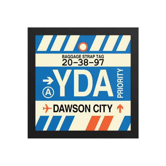 YDA Dawson City Framed Print • Jet Age Baggage Tag Design • YHM Designs - Image 02