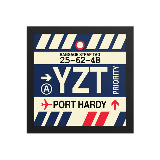YZT Port Hardy Framed Print • Jet Age Baggage Tag Design • YHM Designs - Image 02