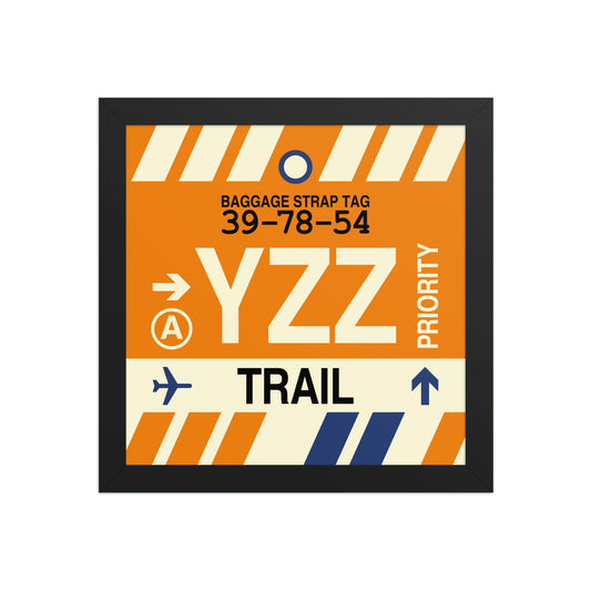 YZZ Trail Framed Print • Jet Age Baggage Tag Design • YHM Designs - Image 02