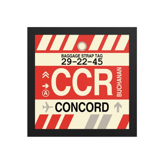 CCR Concord Framed Print • Jet Age Baggage Tag Design • YHM Designs - Image 02