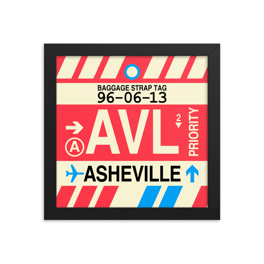 Travel-Themed Framed Print • AVL Asheville • YHM Designs - Image 01