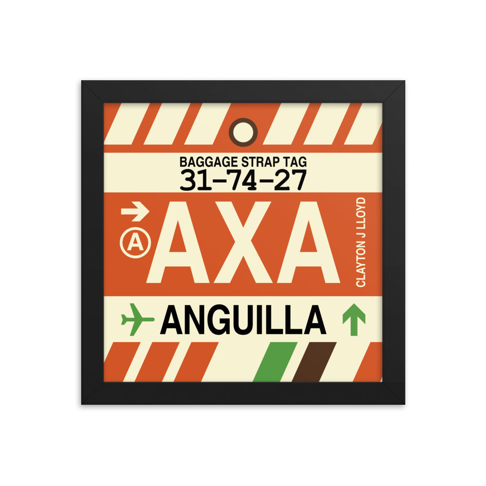 Travel-Themed Framed Print • AXA Anguilla Souvenir • YHM Designs - Image 01