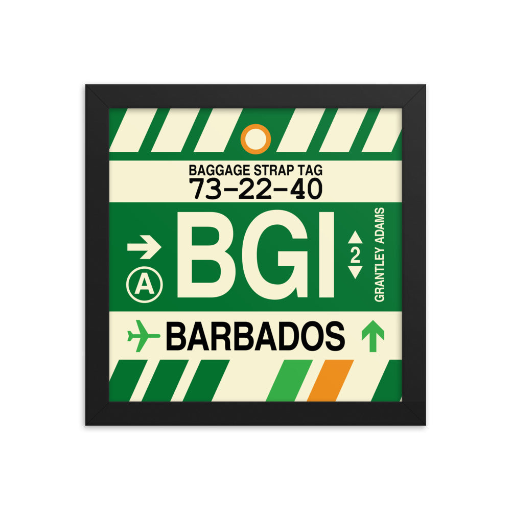 Travel-Themed Framed Print • BGI Barbados Souvenir • YHM Designs - Image 01