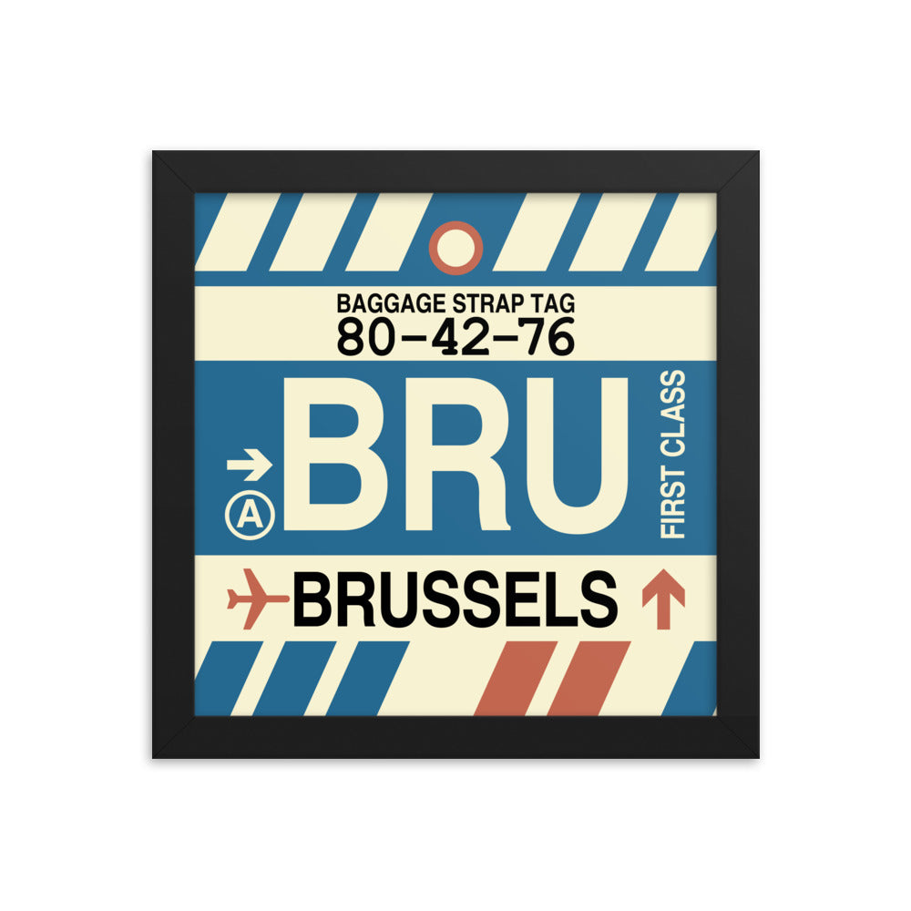 Travel-Themed Framed Print • BRU Brussels Souvenir • YHM Designs - Image 01